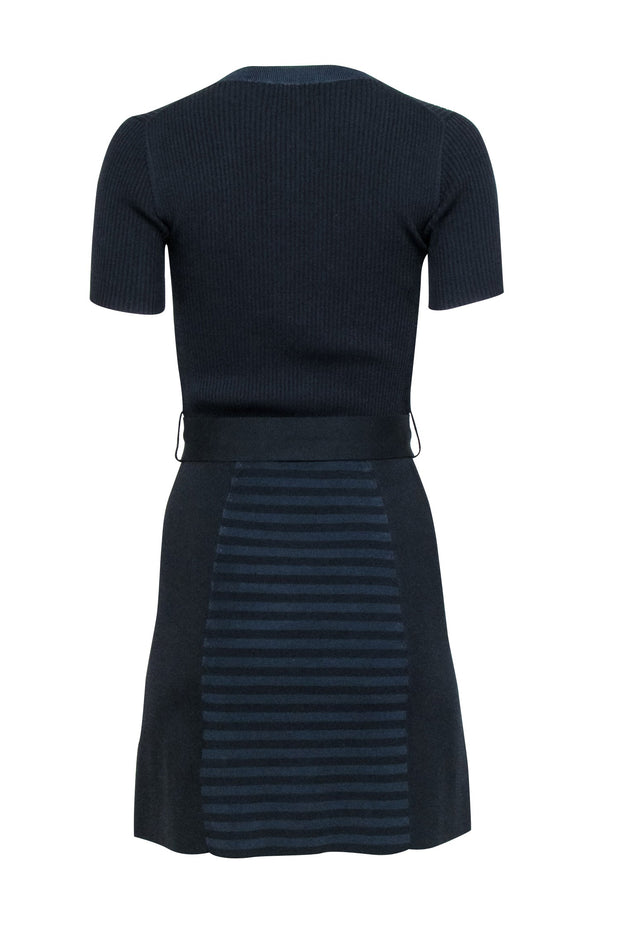 Current Boutique-Reiss - Black & Navy Ribbed Knit Dress Sz XS