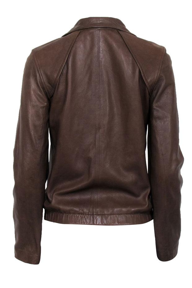 Current Boutique-Reiss - Brown Leather Aviator Style Jacket Sz 8