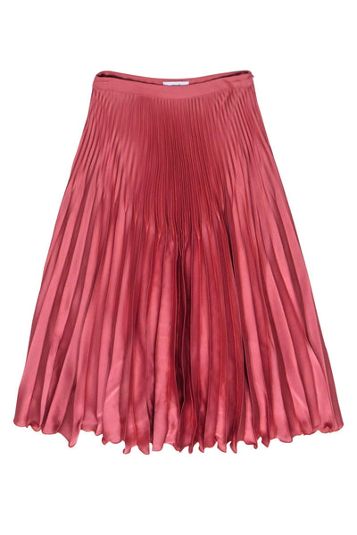 Current Boutique-Reiss - Mauve Pink Satin Pleated Midi Skirt Sz 6