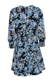 Current Boutique-Reiss - Navy w/ Multicolor Abstract Floral Print A-Line Dress Sz 6