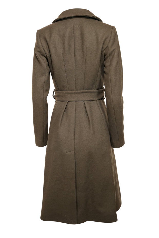 Current Boutique-Reiss - Olive Wool Blend Belted A-Line Coat Sz 2