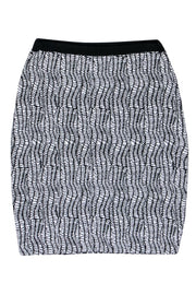 Current Boutique-Reiss - White & Black Print Stretch Knit Skirt Sz 10