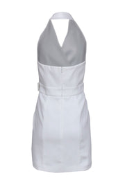 Current Boutique-Reiss - White Faux Wrap Halter Mini Dress Sz 4