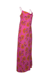 Current Boutique-Rhode - Pink w/ Orange Paisley Print Cowl Neck Dress Sz 4