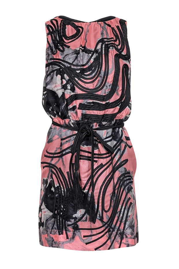 Current Boutique-Robert Rodriguez - Pink, Black, & Grey Print Sleeveless Dress Sz 2