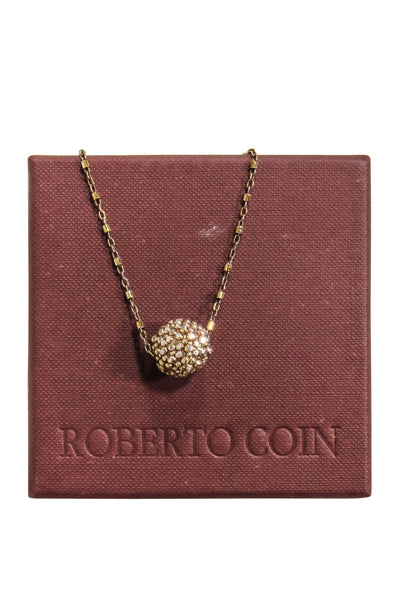 Current Boutique-Roberto Coin - Gold Colored Sterling Silver Ball Pendant Necklace