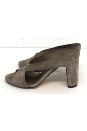 Current Boutique-Roberto Del Carlo - Taupe Suede Slip On Mules Sz 8