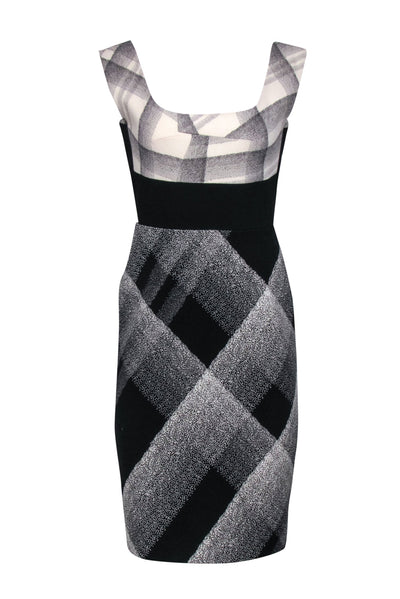 Current Boutique-Roland Mouret - Black & Ivory Diffused Check Print "Arabella" Dress Sz 8