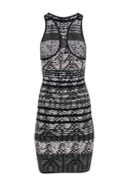 Current Boutique-Ronny Kobo - Black, Cream & Green Patterned Knit Bodycon Dress Sz XS