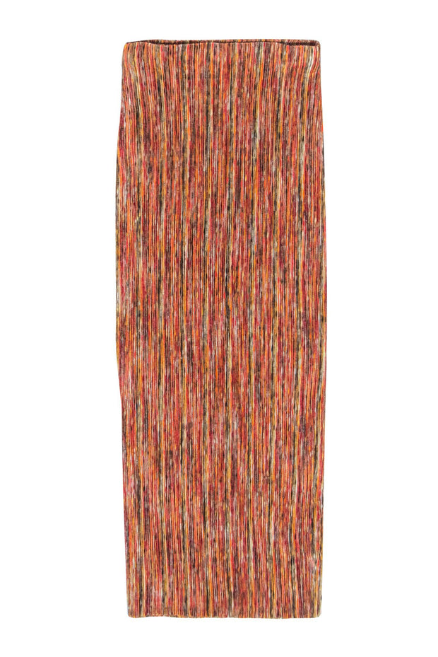Current Boutique-Ronny Kobo - Orange & Brown Multicolor Mix Knit Maxi Skirt Sz L