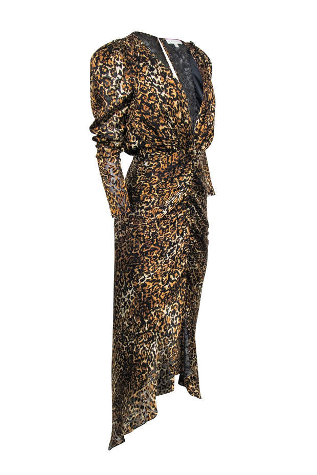 Current Boutique-Ronny Kobo - Tan & Black Burnout Leopard Print "Astrid" Dress Sz S