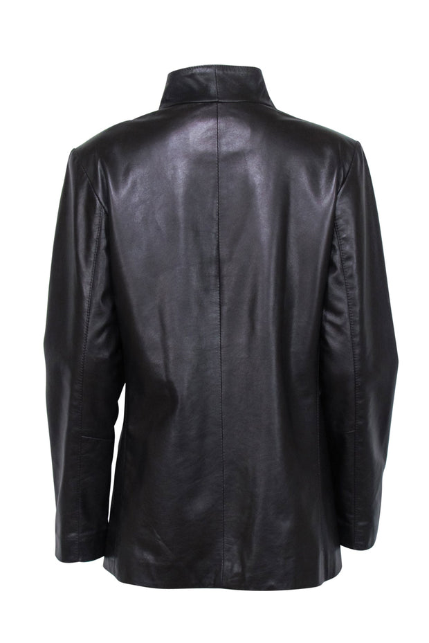 Current Boutique-Rossi & Caruso - Brown Sheep Leather Zipper Front Jacket Sz L