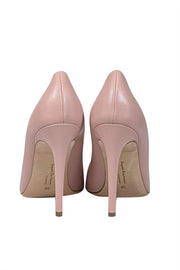 Current Boutique-Rupert Sanderson - Blush Pink Leather Pointed Toe "Malory" Pumps w/ Gold Buckle Sz 8