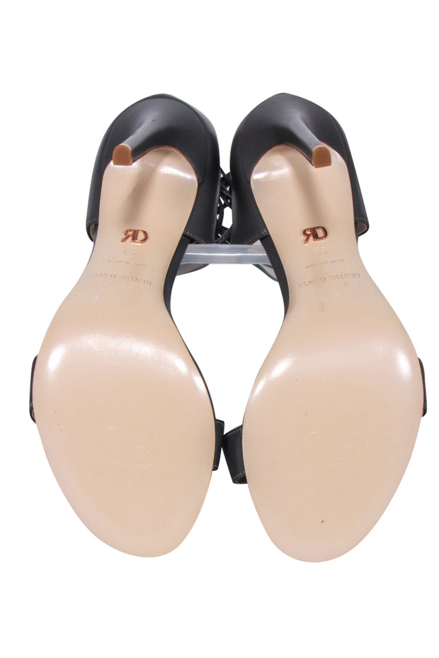 Current Boutique-Ruthie Davis - Grey Strappy Sandal Heels Sz 9
