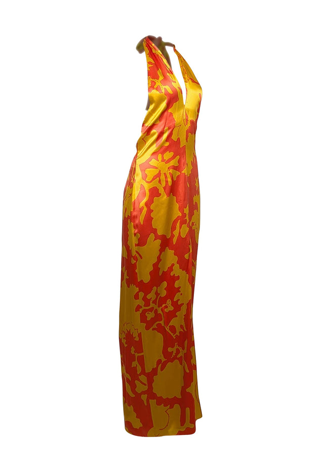 Current Boutique-SIR - Light & Dark Orange Halter Formal Dress Sz 6