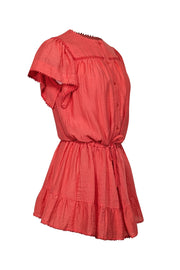 Current Boutique-Sabina Musayev - Coral Pink Drawstring Waist Dress Sz XS