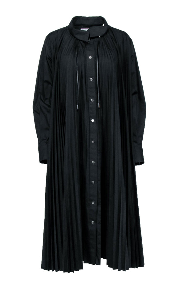 Current Boutique-Sacai - Black Pleated Maxi Dress w/ Detachable Hoodie Sz 2