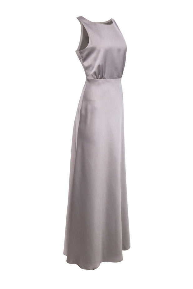 Current Boutique-Sachin & Babi - Grey Satin Sleeveless Formal Dress Sz 8