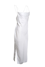 Current Boutique-Sachin & Babi - White Cowl Neckline Lace Trim "Dylan" Dress Sz 10