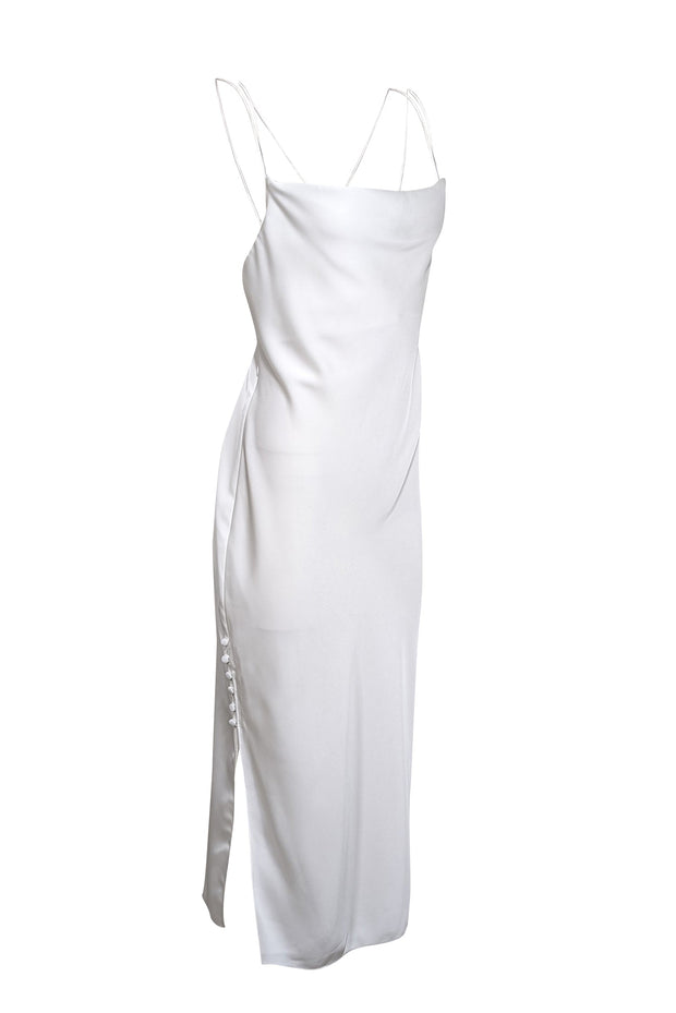 Current Boutique-Sachin & Babi - White Cowl Neckline Lace Trim "Dylan" Dress Sz 10