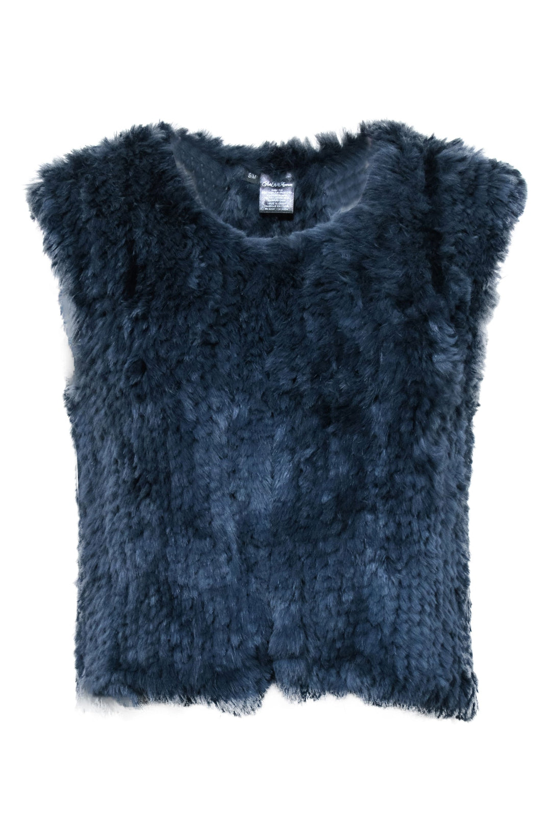 Saks Fifth offers Avenue Black Label 100% Rabbit Fur Dark Blue Fur Vest Size S/M