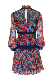 Current Boutique-Saloni - Blue, Black, & Multi Color Floral Print Dress Sz 10