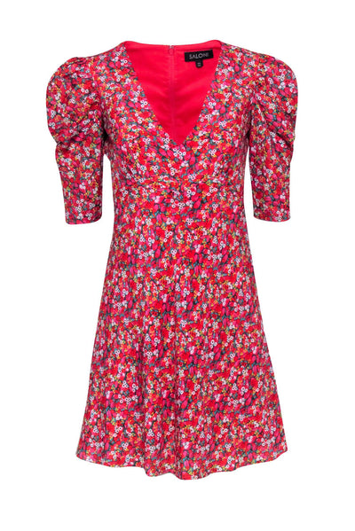 Current Boutique-Saloni - Hot Pink & Multi Color Floral Print Dress Sz 2