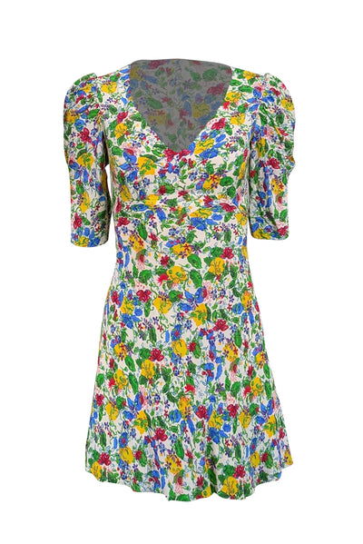 Current Boutique-Saloni - Ivory & Multi Color Floral Print Mini Dress Sz 0