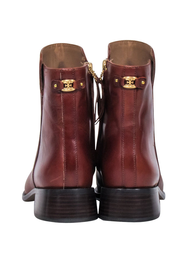 Current Boutique-Sam Edelman - Brown Leather Square Toe Short Boots Sz 8