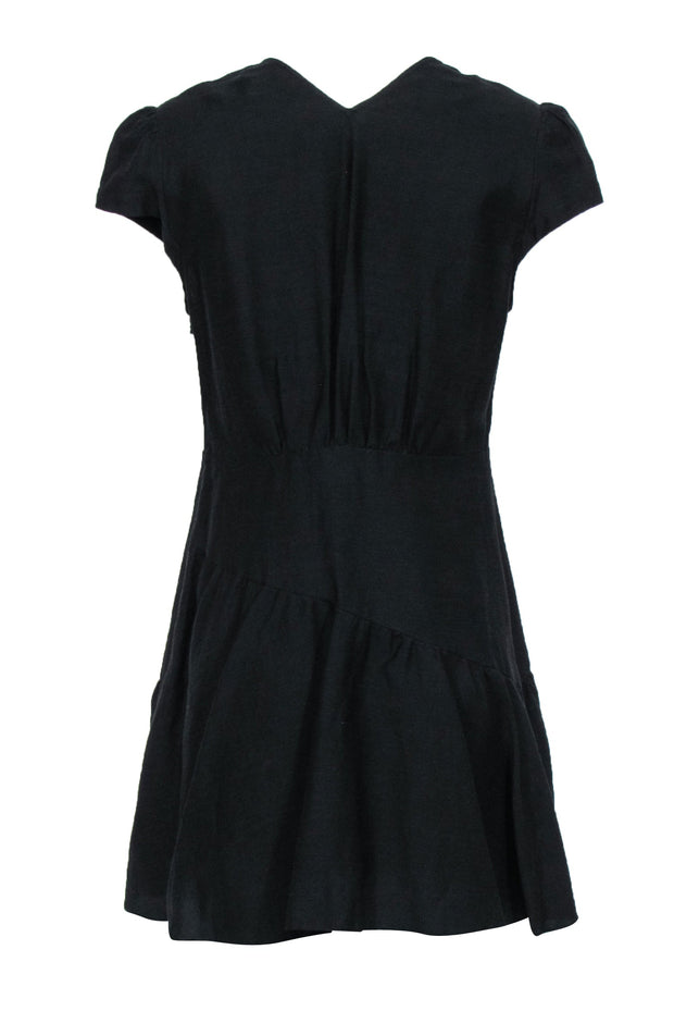 Current Boutique-Sandro - Black Linen Blend “O” Ring Dress Sz 8