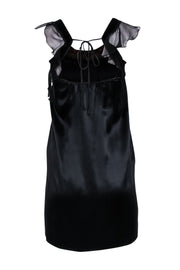 Current Boutique-Sandro - Black Silk w/ Embellished Neckline Sz S