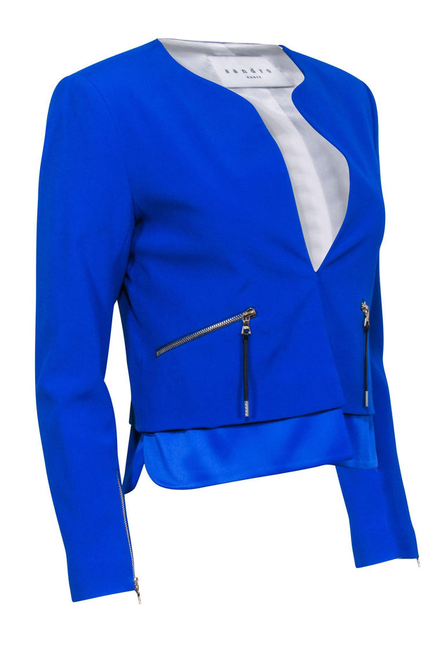 Current Boutique-Sandro - Cobalt Blue Cropped Blazer Sz 6