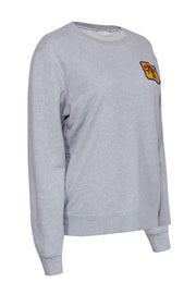 Current Boutique-Sandro - Grey Crewneck Sweatshirt w/ Patch Sz M