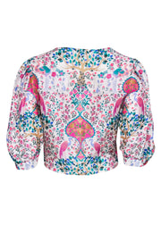 Current Boutique-Sandro - Ivory w/ Multicolor Floral Paisley Print Linen & Silk Blend Top Sz XL