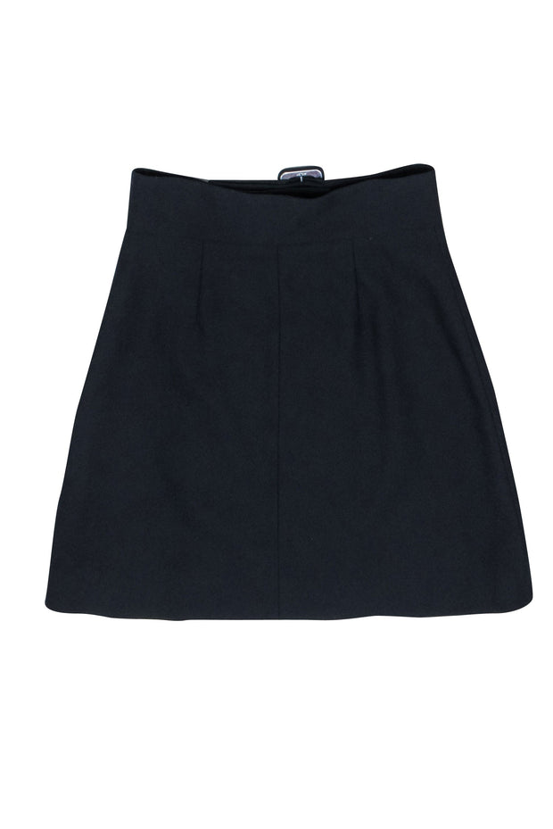 Current Boutique-Sandro - Navy Snap Button Wrap Skirt Sz 4