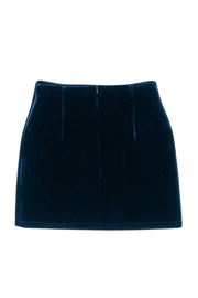 Current Boutique-Sandro - Navy Velvet Zipper Detail Mini Skirt Sz 6