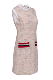 Current Boutique-Sandro - Pink Tweed Sleeveless Front Pocket Dress Sz 4