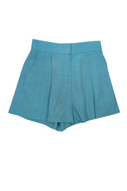 Current Boutique-Sandro - Turquoise High-Waisted Pleated Shorts Sz 2