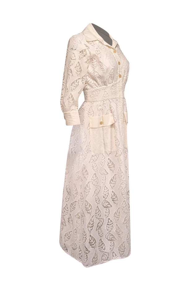 Current Boutique-Sandro - White Eyelet Lace Button Front Dress Sz 4