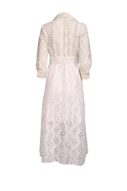 Current Boutique-Sandro - White Eyelet Lace Button Front Dress Sz 4