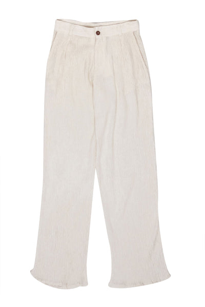 Current Boutique-Savannah Morrow - Cream Crinkle Textured Pants Sz M