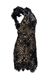 Current Boutique-Saylor - Black Sleeveless Lace Illusion Dress Sz M