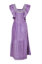 Current Boutique-Saylor - Purple Striped Cotton Midi Dress Sz L