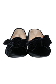 Current Boutique-Scarosso - Black Velvet Loafers w/ Bow Accent Sz 8.5