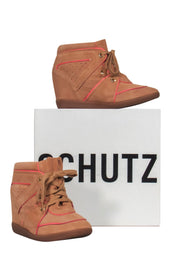 Current Boutique-Schutz - Tan "Saint Bridget" Suede High-Top Sneakers Sz 9