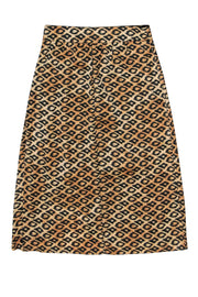Current Boutique-Scotch & Soda - Tan & Black Print Side Pleated Skirt Sz XS