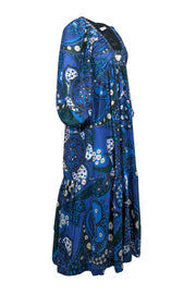 Current Boutique-Sea NY - Blue, Green, & White Print "Patty" Maxi Dress Sz M