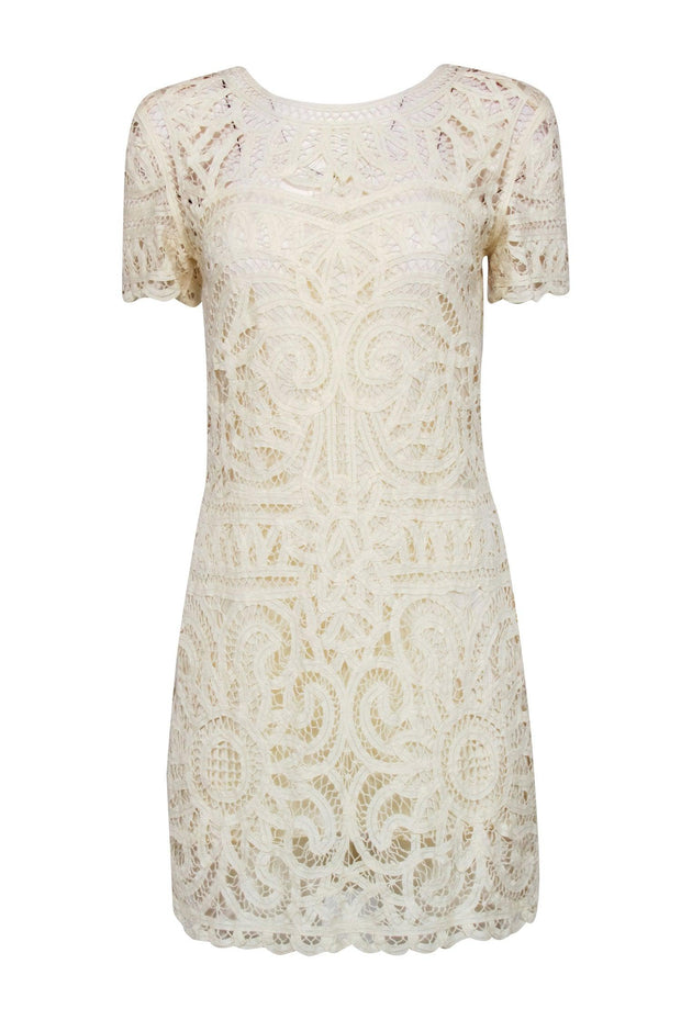 Current Boutique-Sea NY - Cream Lace Short Sleeve Dress Sz 4