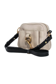 Current Boutique-See by Chloe - Beige Leather Crossbody w/ Black Strap