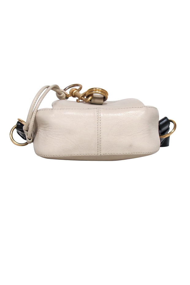Current Boutique-See by Chloe - Beige Leather Crossbody w/ Black Strap